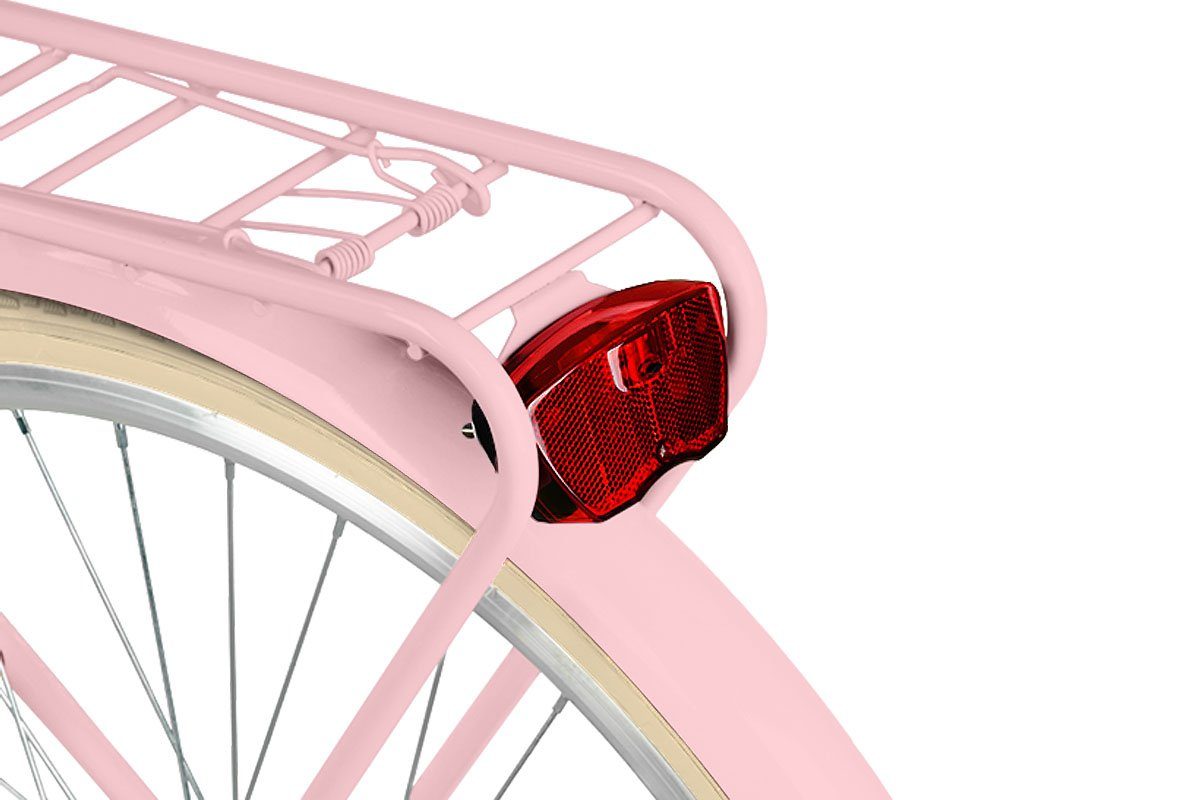 Balticuz OU Milord Hollandrad Damen 26 Zoll Rosa-Creme - Mit Weidenkorb & 1-Gang