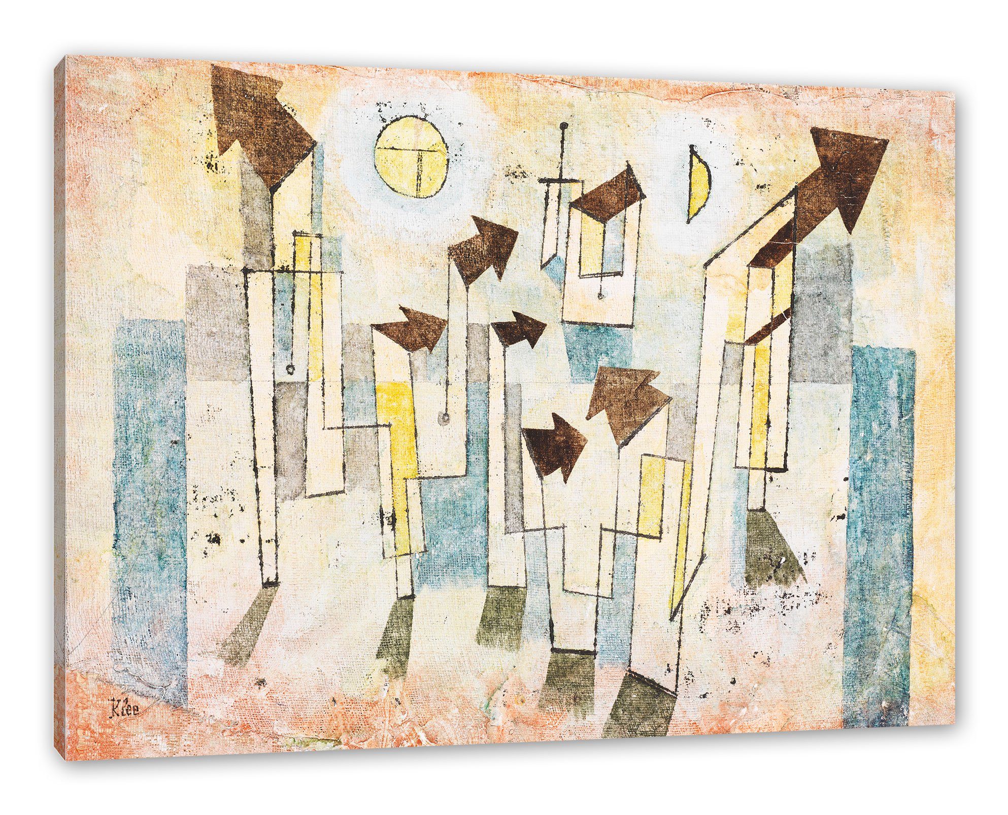 Pixxprint Leinwandbild Paul Klee - Wandbild aus dem Tempel der Sehnsucht, Paul  Klee - Wandbild aus dem Tempel der Sehnsucht (1 St), Leinwandbild fertig  bespannt, inkl. Zackenaufhänger