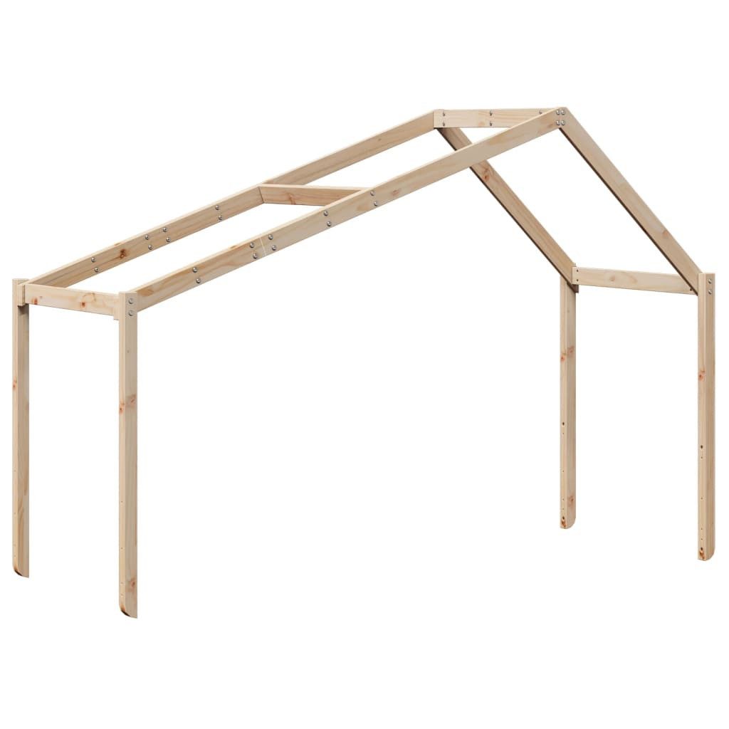vidaXL Kinderbett 203 x 955 x 142 cm Mittelhohes Kinderbett Dach aus Kiefernholz 203x95