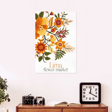 Posterlounge Wandfolie Pineapple Licensing, Lima Flower Market, Vintage Grafikdesign