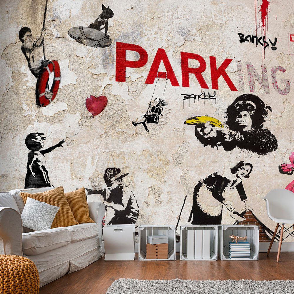 KUNSTLOFT Vliestapete Banksy's Best Of Tapete Design 2.5x1.75 lichtbeständige m, halb-matt