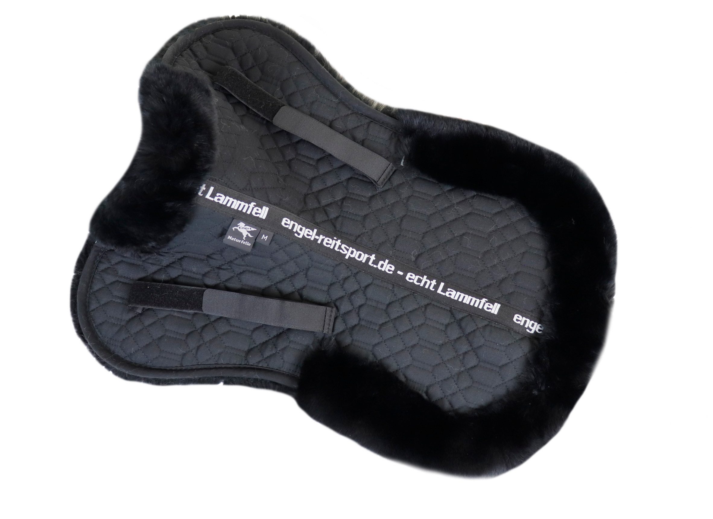 Engel Reitsport Sattelpad Sattelkissen Sattelpad SAKIS2 Lammfell & Baumwollsteppstoff Fellkranz