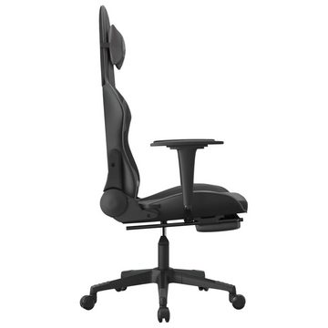 vidaXL Bürostuhl Gaming-Stuhl mit Fußstütze Schwarz und Grau Kunstleder Home Office Ses