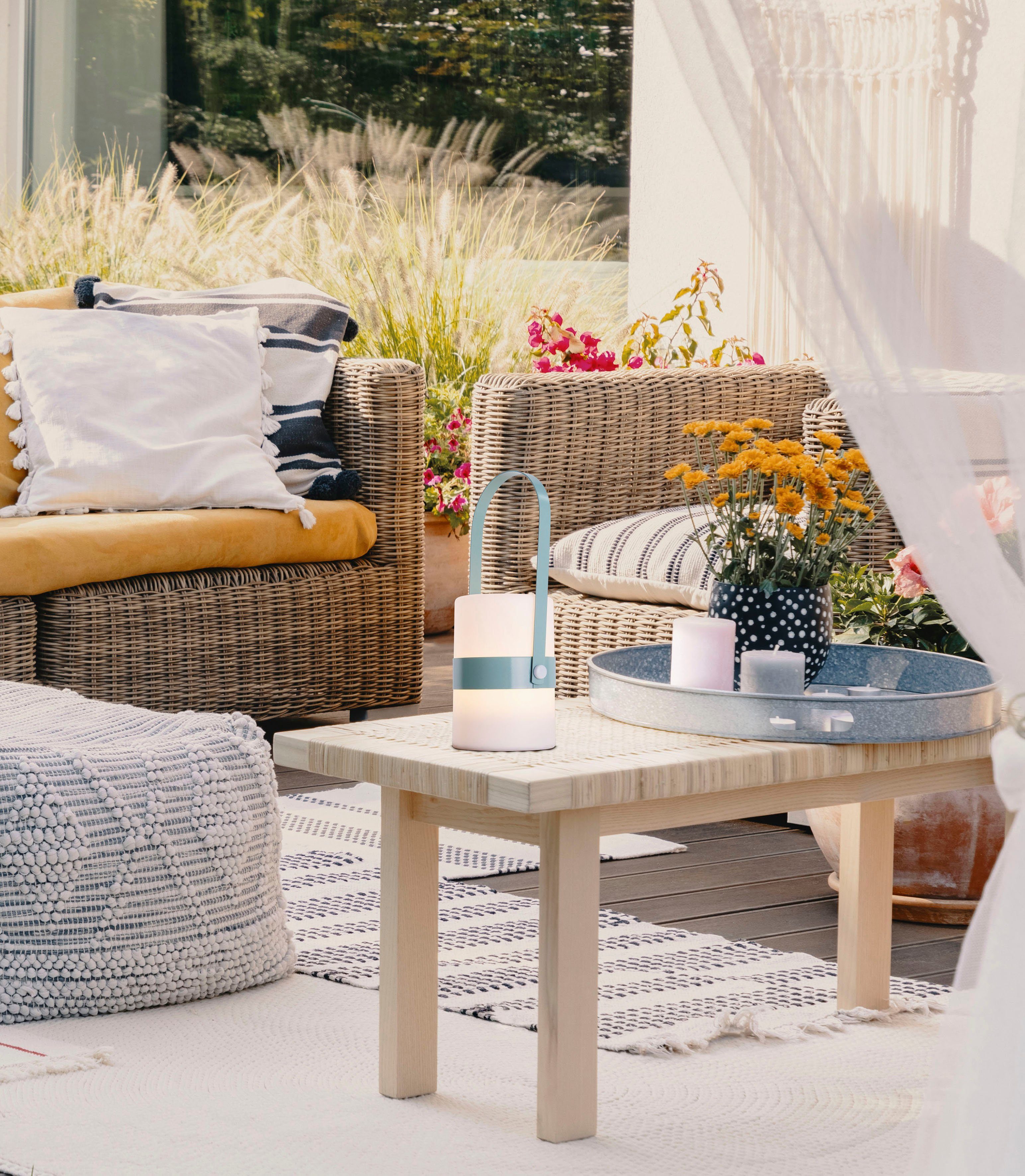 näve LED Dekolicht Neo, LED fest integriert, Warmweiß, mint/weiß, inkl. Griff / Aufhängung, inkl. 1m USB-Kabel, warmweiß