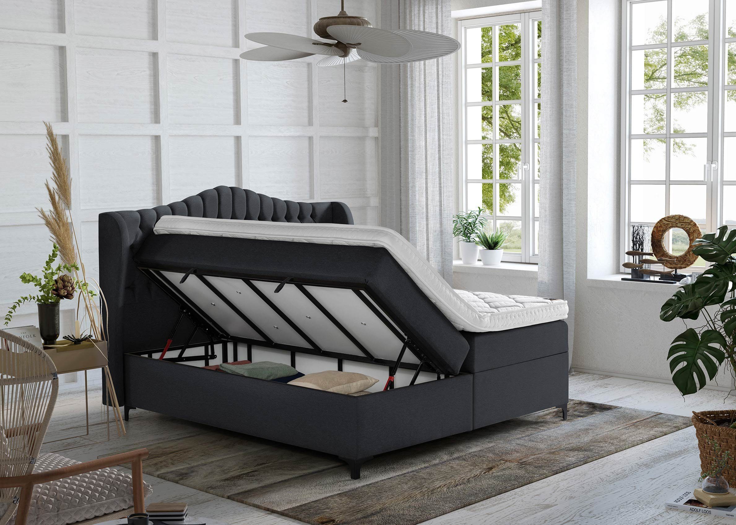 BettCo Stauraumbett Boxspringbett mit Bettkasten Maison günstig online kaufen