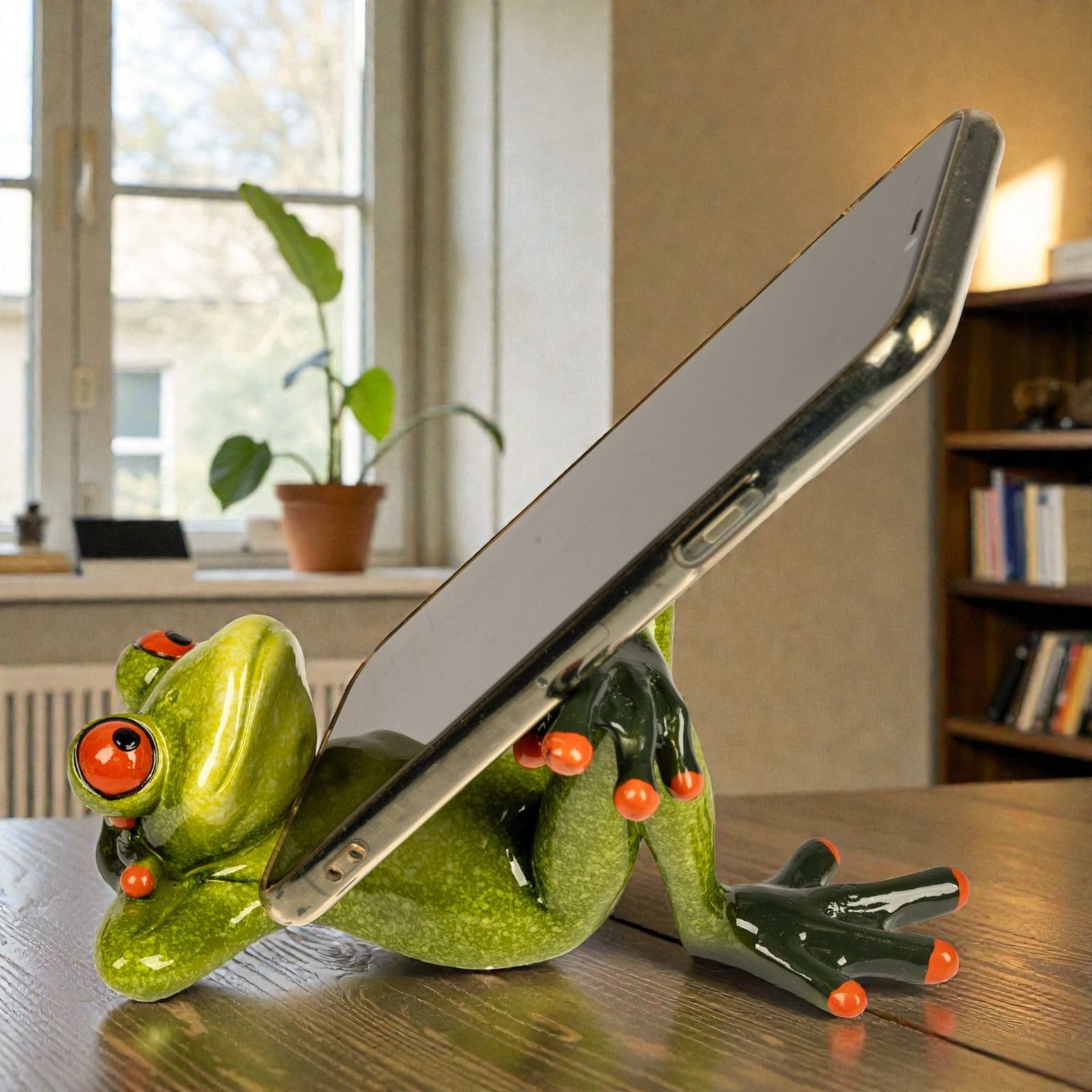 formano Sammelfigur Frosch Handyhalter Smartphone-Halterung Polyresin Froschhausen 15 cm