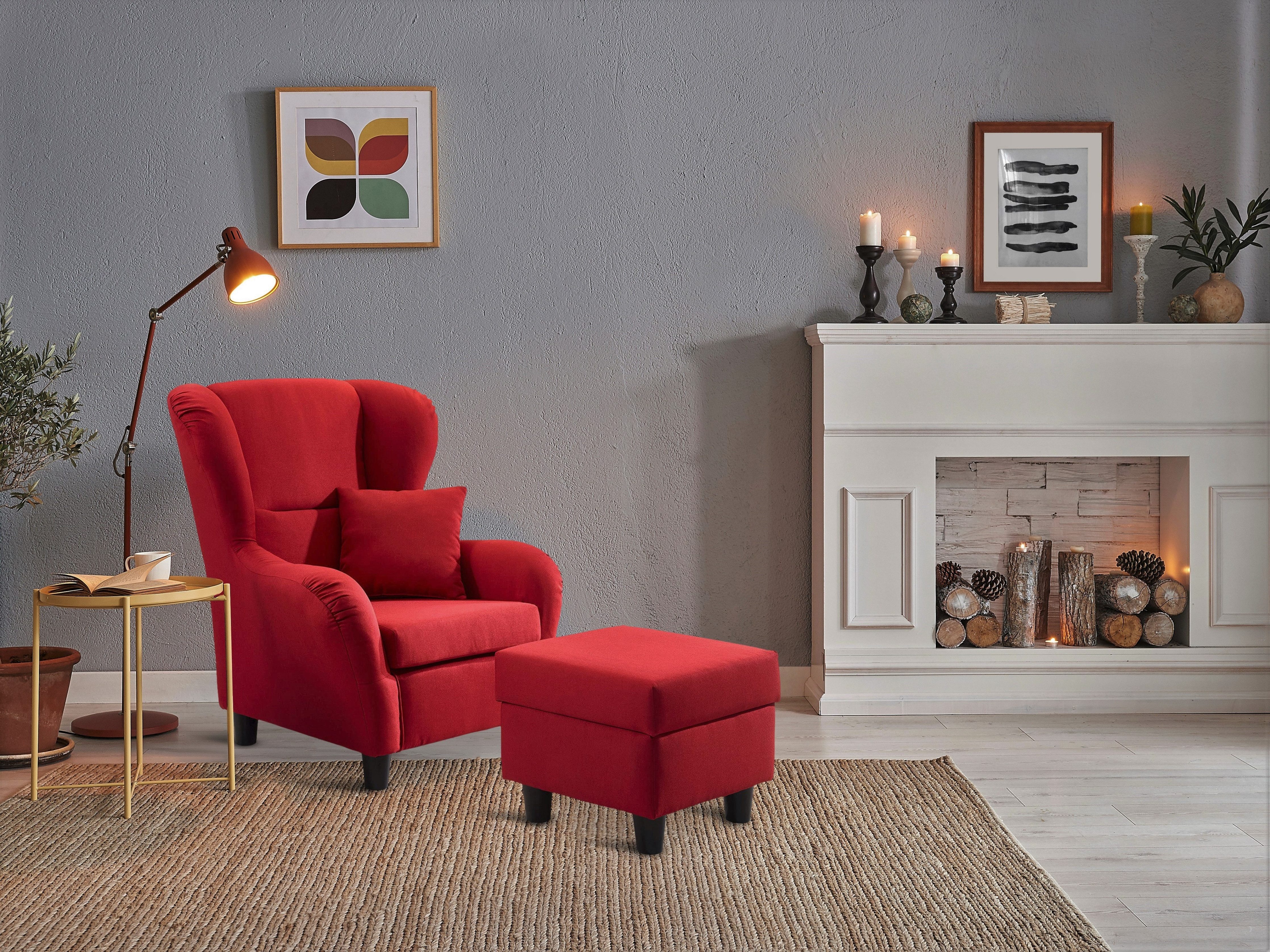luma-home Ohrensessel 18002 (mit Hocker und günstig online kaufen
