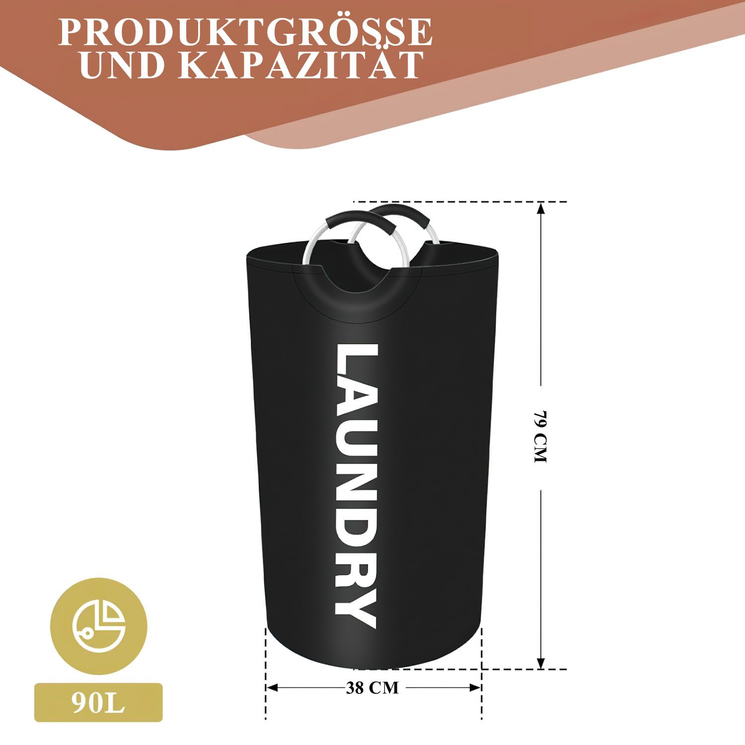 HEYHIPPO Wäschekorb Zwei tragbarer Wäschekorb, 90 Liter, faltbar, 79 x 43 c günstig online kaufen