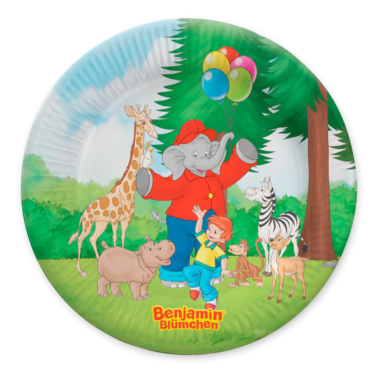 Party Factory Dekoteller Benjamin Blümchen Papp-Teller 23 cm 10 Stück für Kindergeburtstag