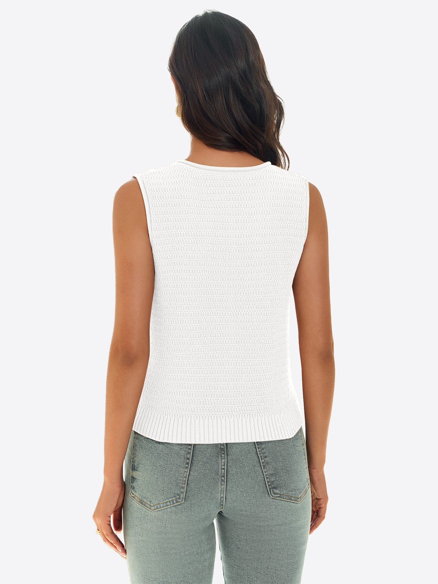 Imily Bela Kurzweste Damen Ärmellose Strickweste mit Knopfleiste (Packung, 1-tlg., 1per-Pack) einfarbig