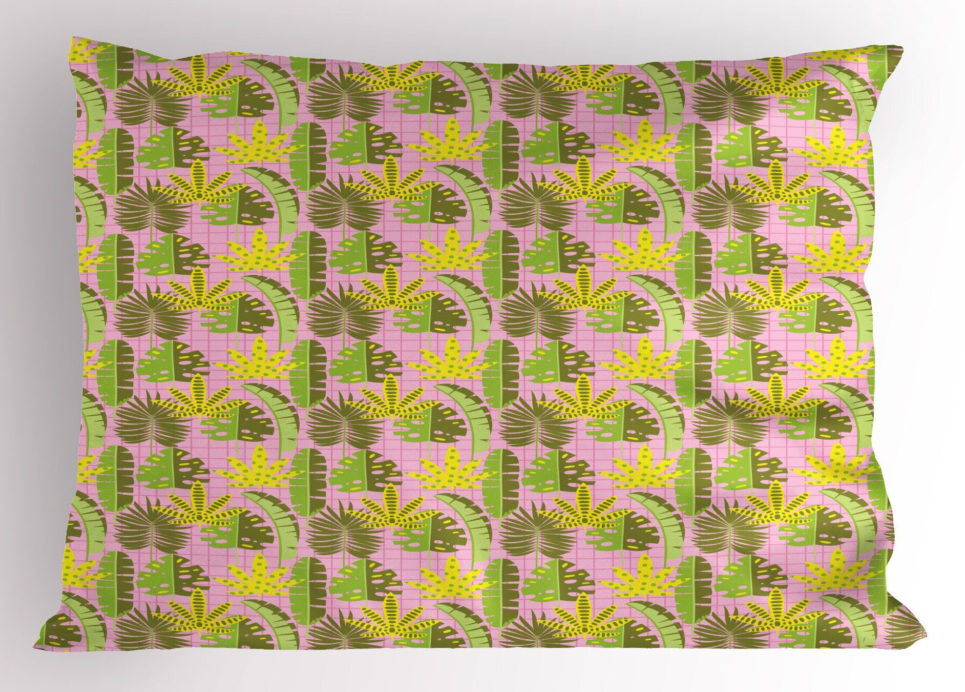 Size (1 Blätter Gedruckter Dekorativer Abakuhaus Checkered auf Queen Kissenbezüge Exotisch Tropic Stück), Kopfkissenbezug,