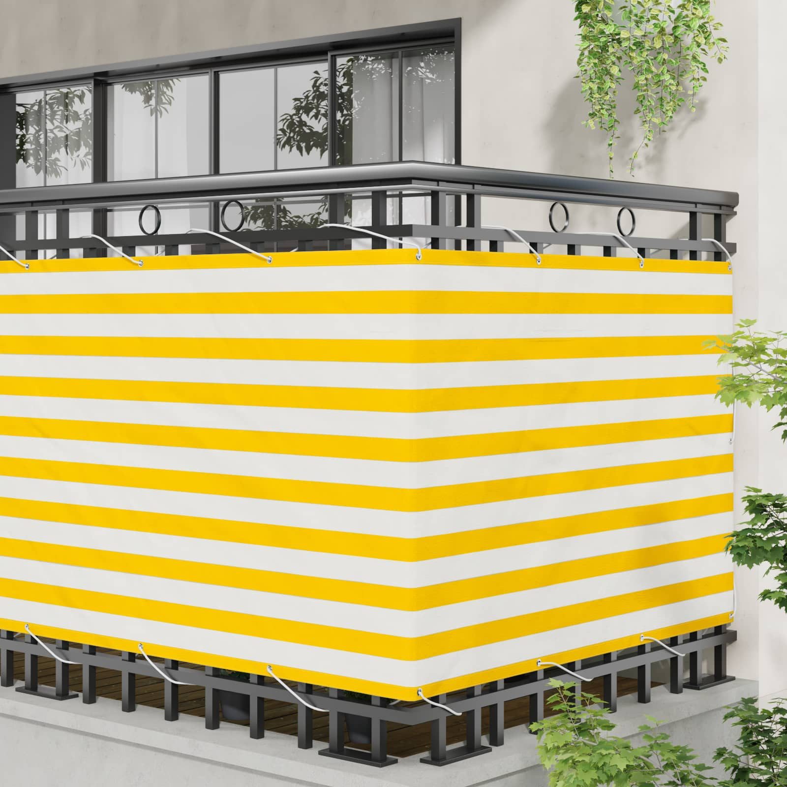 vidaXL Balkonsichtschutz Balkonsichtschutz 120 x 200 cm Oxford-Stoff Rechteckig (1-St)