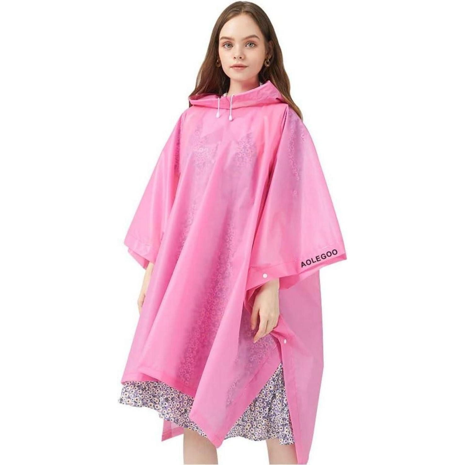 LuxusKollektion Regenponcho Regenponcho 2 Stück EVA Unisex Fahrrad Wandern Einheitsgröße Rosa