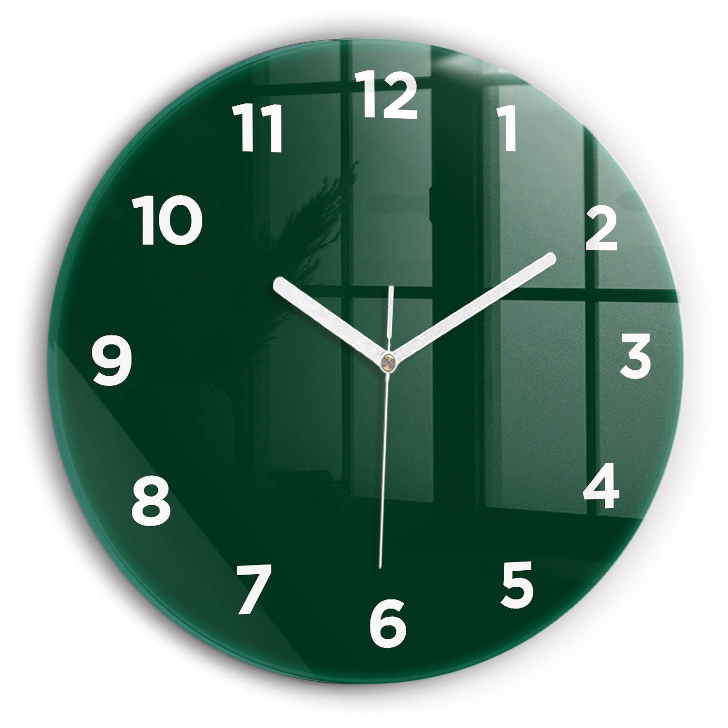 Tulup Wanduhr Wanduhr Glasrunde Uhr Moderne Glaswanduhr 30cm Uhr aus Gehärtetem Glas