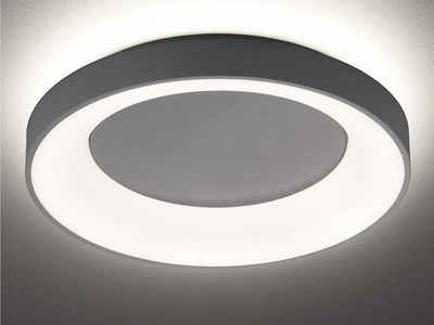 WOFI LED Deckenleuchte, Dimmer, LED fest integriert, Warmweiß, indirekte Deckenbeleuchtung dimmbar coole große Designer Lampe, Ø 59cm