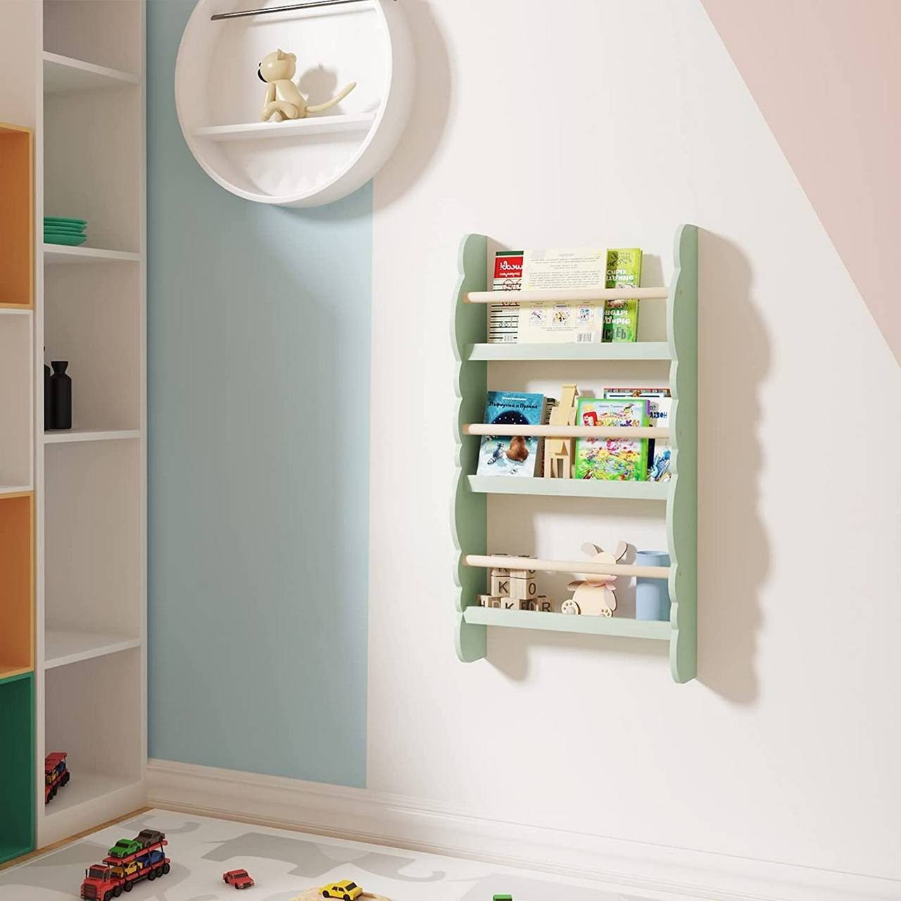 Woltu Wandregal, 1-tlg., Kinder Bücherregal, Bücher-Organizer günstig online kaufen