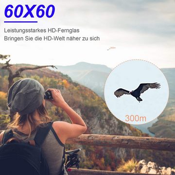 yhroo 60 x 60 HD Profi-Fernglas für Reisen, Vogelbeobachtung Fernrohr (Wasserdichtes Fernglas für Erwachsene mit Nachtsicht IPX7)