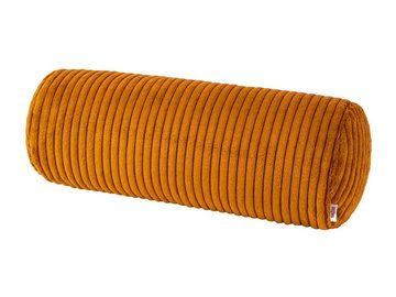 Nackenrollenbezug HYggelig No.2, beties (1 Stück), Block-Cord Nackenrollen-Bezug ca. 15x40 cm Hygge Style kurkuma-gelb