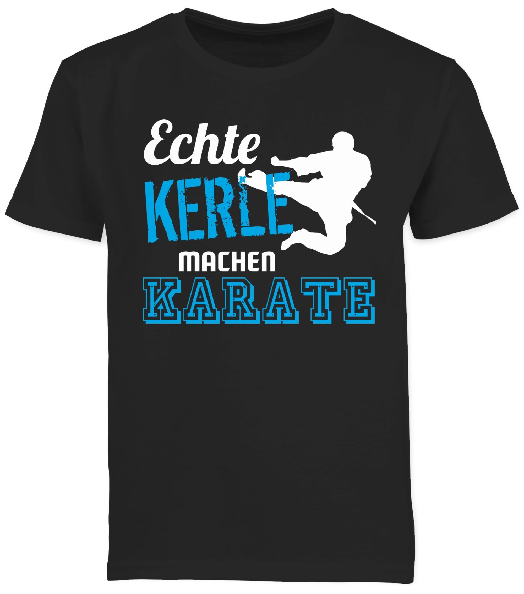 Echte T-Shirt Schwarz 2 machen Kleidung Sport Shirtracer Karate Kinder Kerle