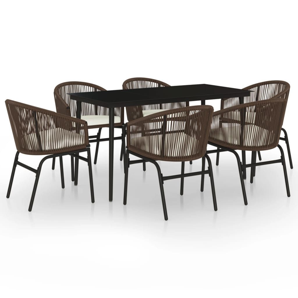 vidaXL Garten-Essgruppe 7-tlg. Garten-Essgruppe Braun, (6-tlg) günstig online kaufen