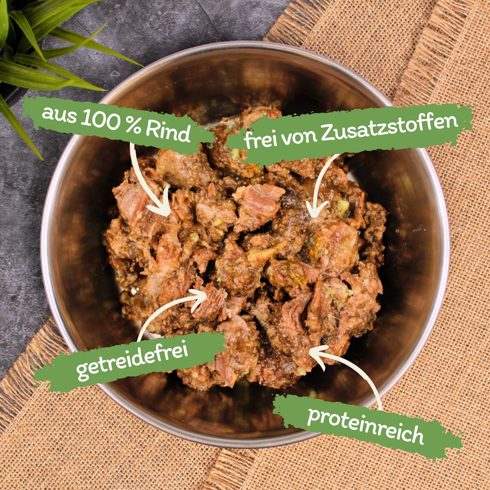 Lecker.Pet 18 x 400 g Lecker.Pet® Emily's 100 % Rindermuskelfleisch Nassfutter Rind, Ergänzungsfutter für: Katze