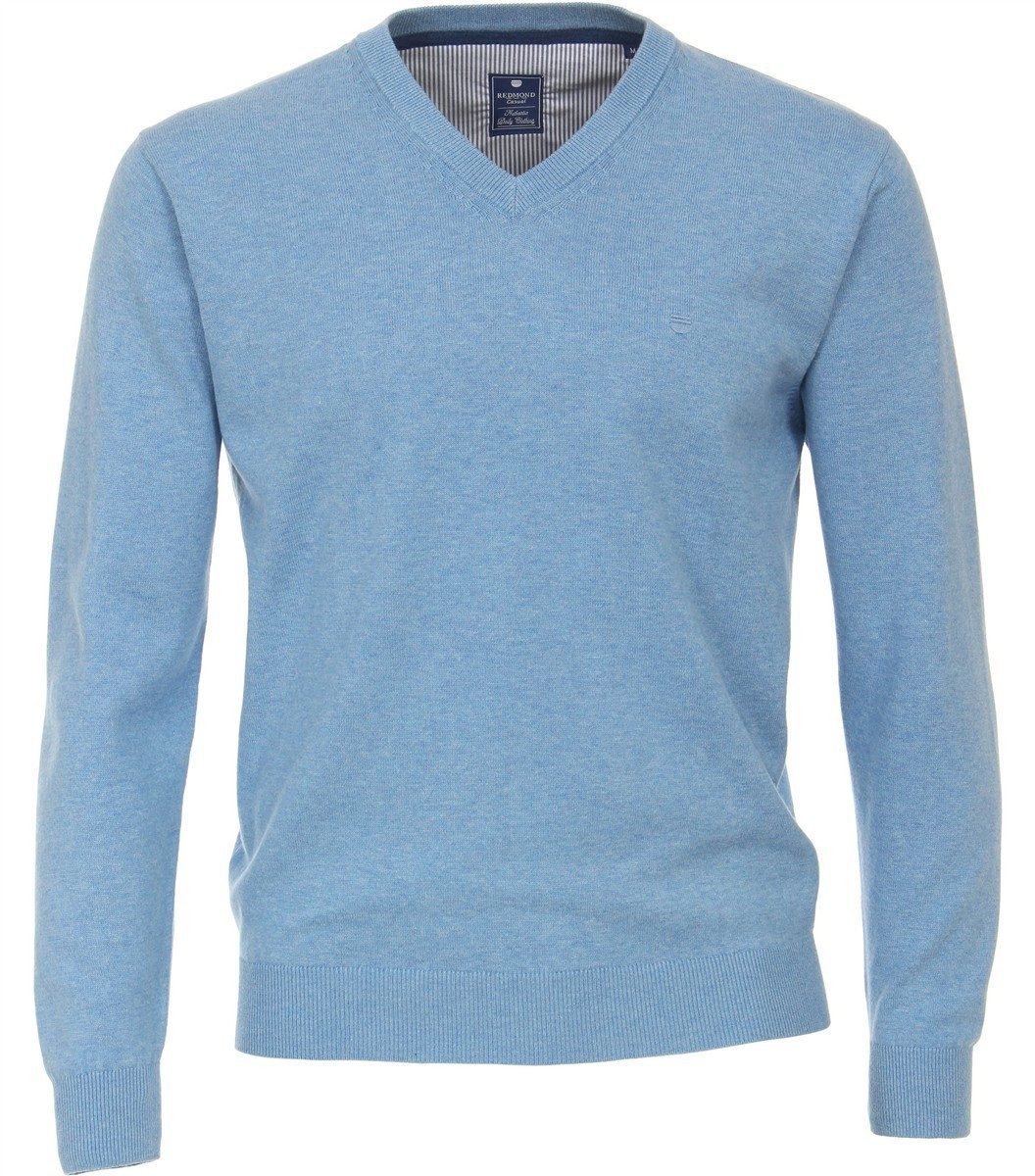 Redmond V-Ausschnitt-Pullover REDMOND Casual Herren Pullover Langarm V-Neck Comfort Hellblau