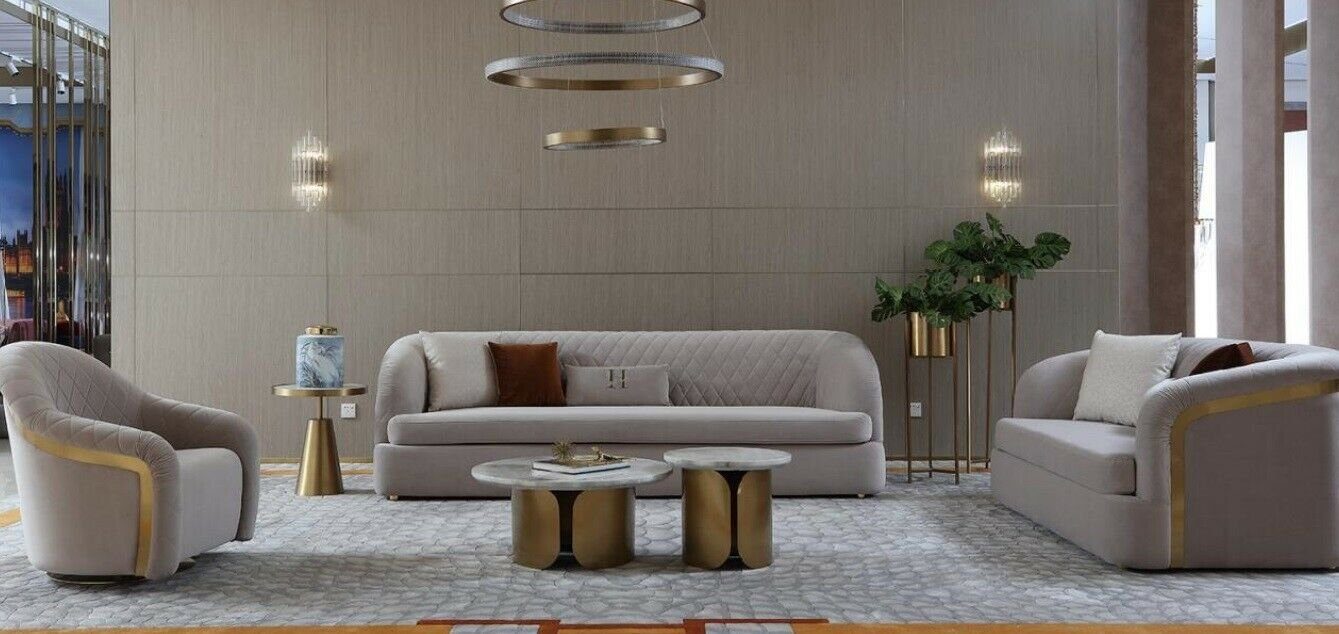 JVmoebel Sofa Stilvoller grauer Dreisitzer Neu, Polstermöbel in Made 3-er Couch Sitz Europe