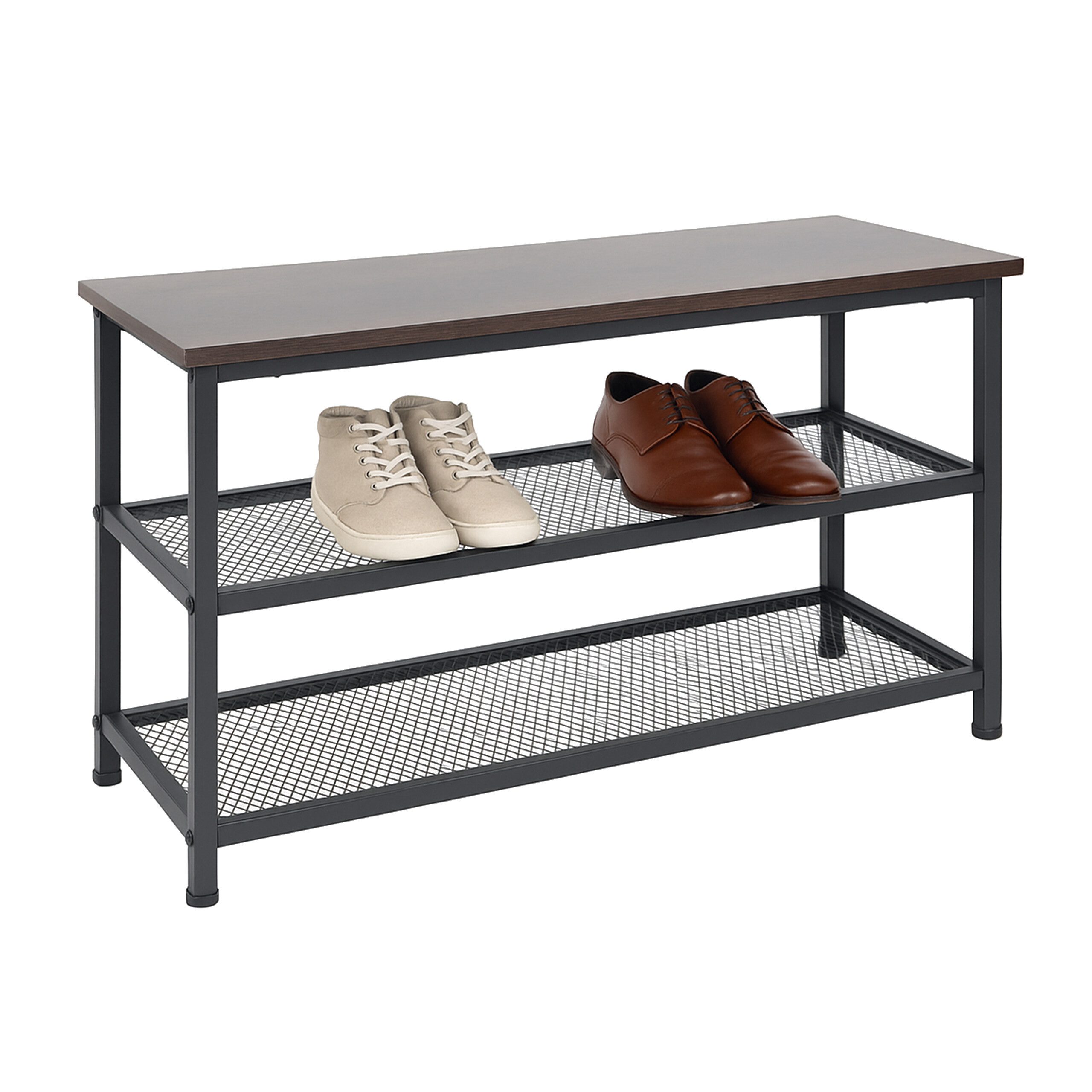 relaxdays Schuhregal für 6 Paar Schuhe, dunkelbraun günstig online kaufen