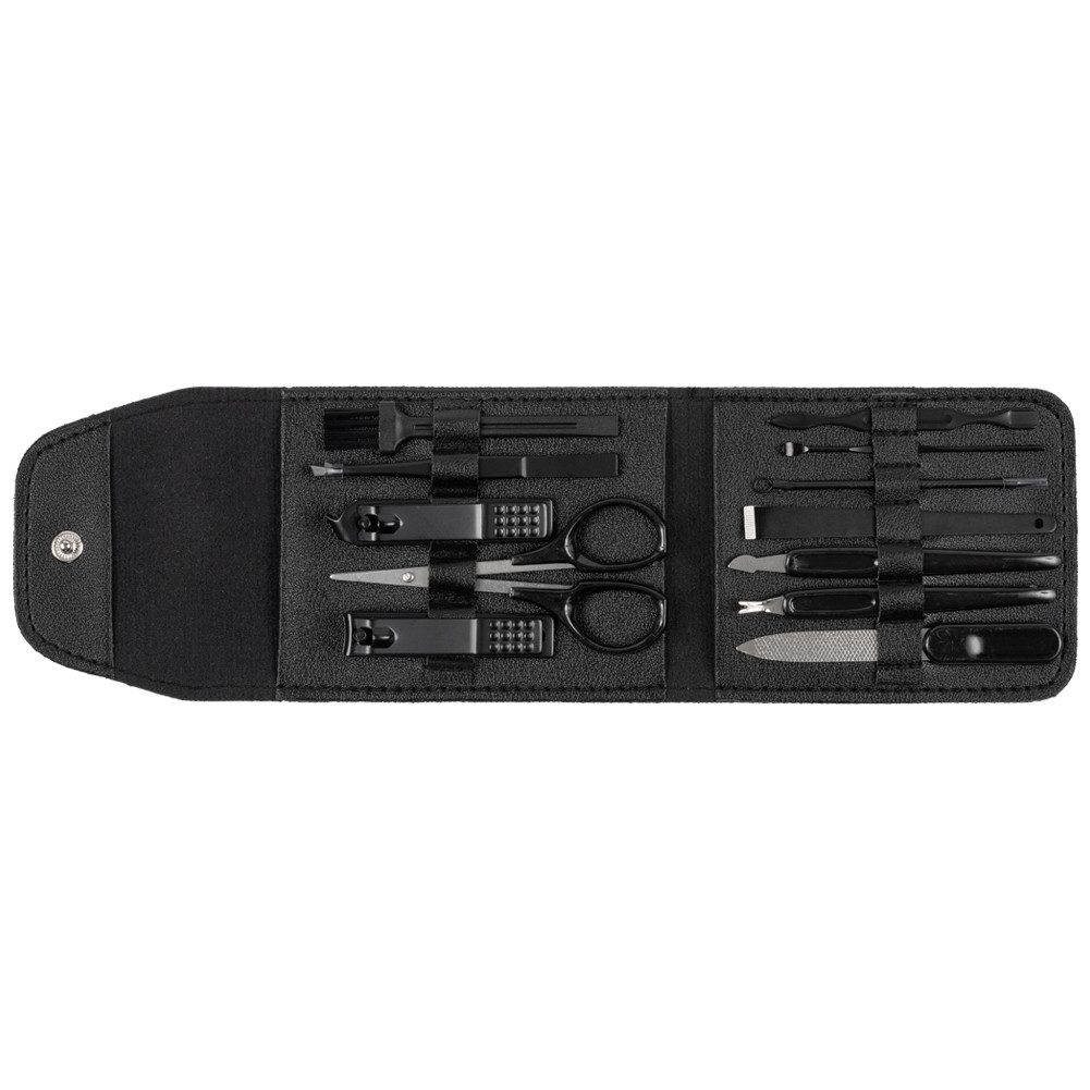 LEANDRO LIDO Maniküre-Pediküre-Set Maniküre Set 13-tlg, Maniküre-Set enthält 12 Produkte und ein Etui, optimal für die Nagel-, Gesichts- und Fußpflege