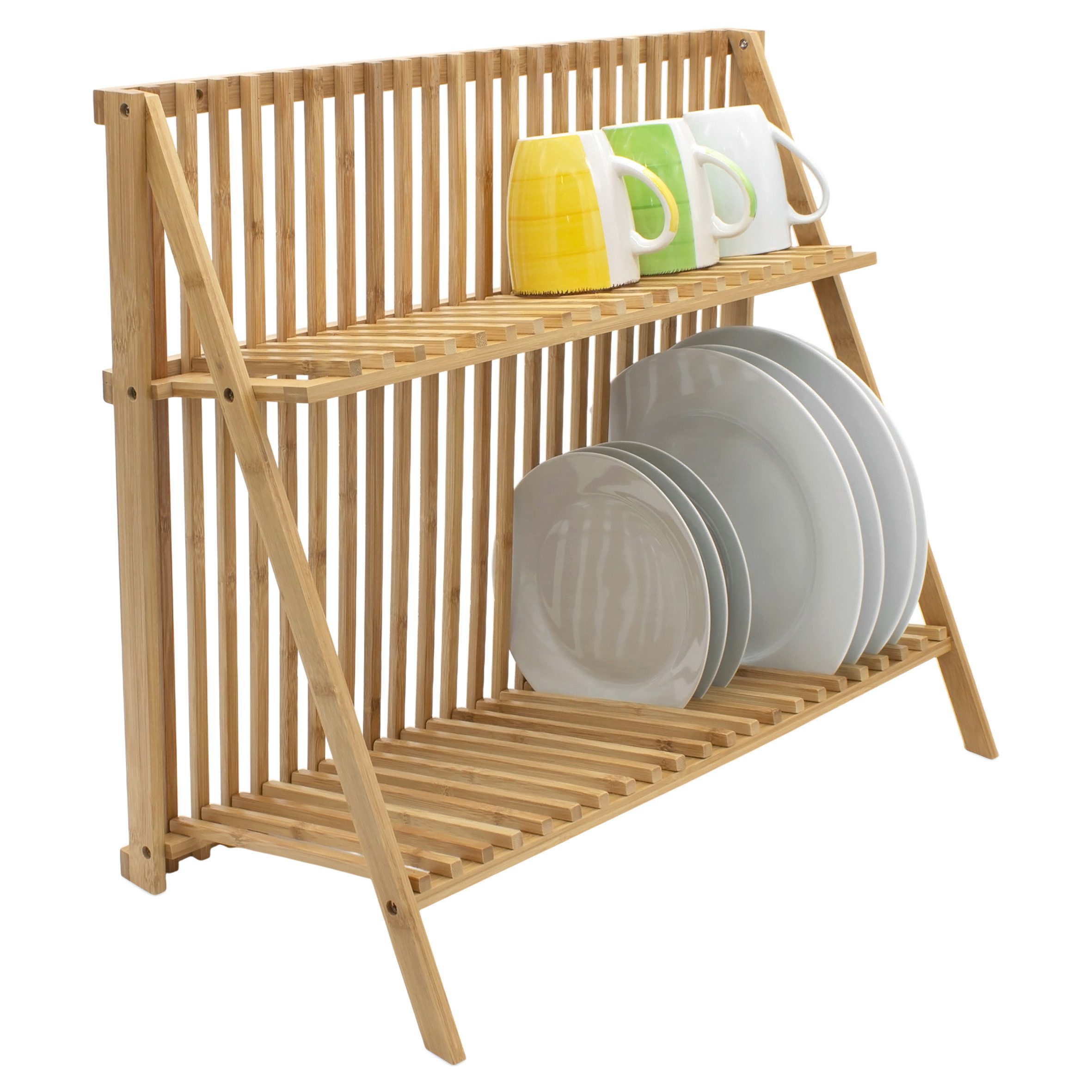 Trockenständer Bambus Holz Abtropfgitter für Geschirr - 60x29 cm