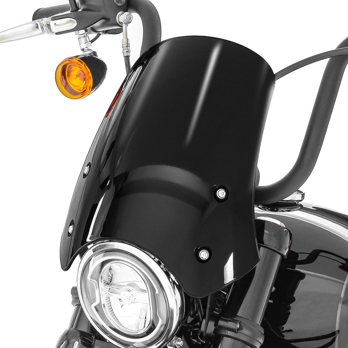 Craftride Motorradhelm-Visier Windschild / Windschutzscheibe universal für Chopper + Cruiser FB2 sw
