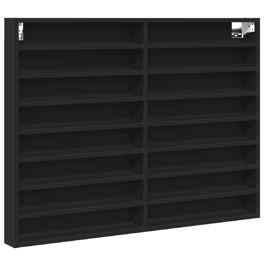 vidaXL Regal Vitrinenschrank Schwarz 100x8,5x75 cm Holzwerkstoff, 1-tlg.
