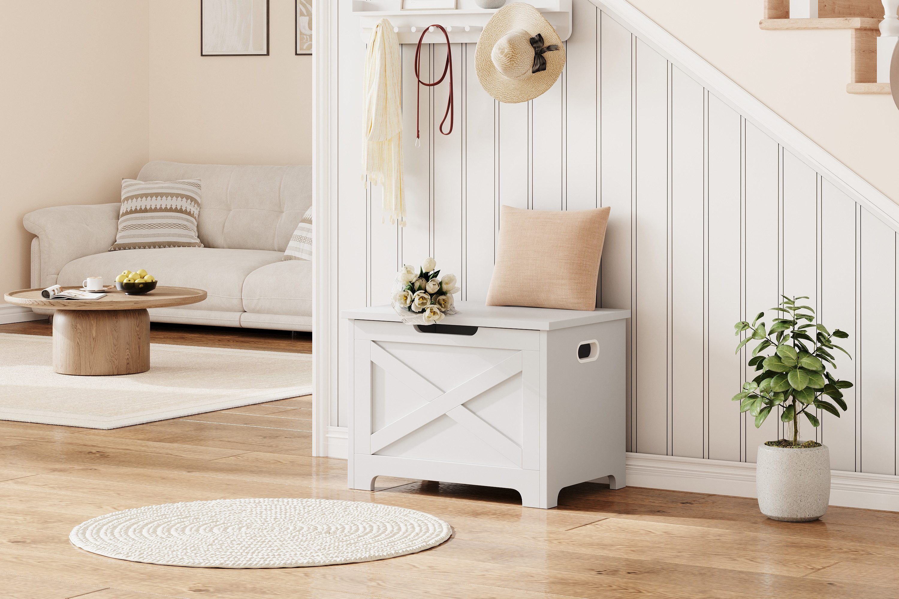 GarveeMore Sitzhocker Sitzhocker mit Stauraum Sitztruhe 60x40x45cm günstig online kaufen