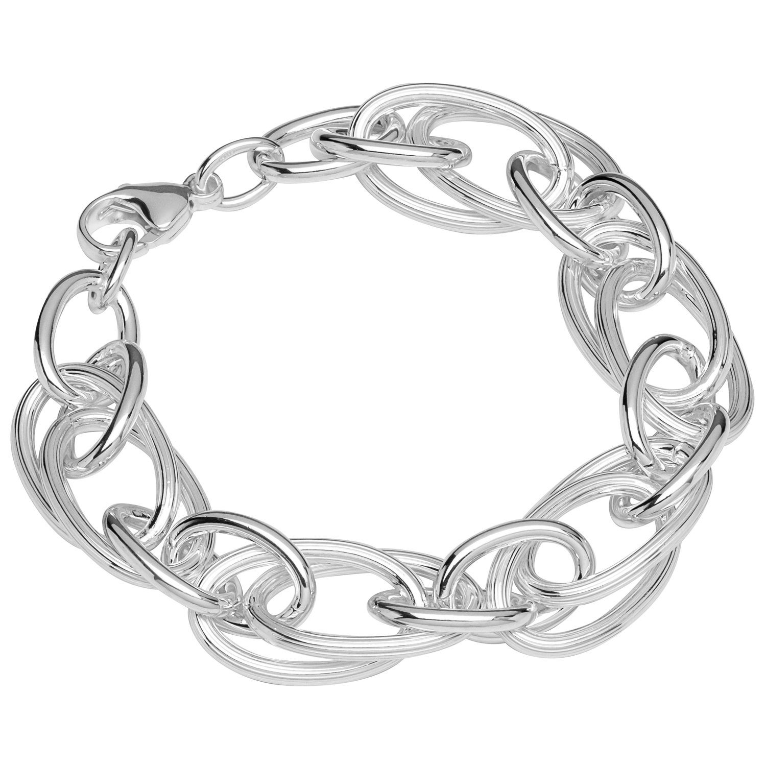 NKlaus Silberarmband Armband 925 Sterling Silber 20cm Designer Kette Un (1 Stück), Made in Germany