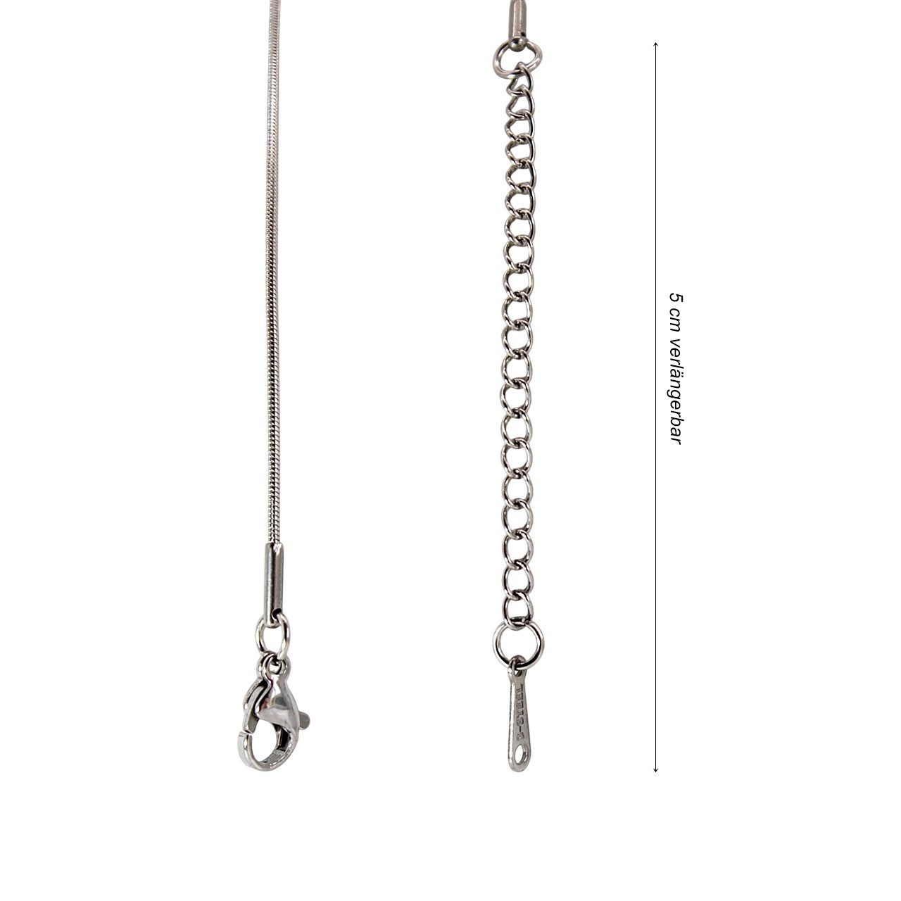 ELLAWIL Edelstahlkette Halskette mit Schlangen-Anhänger Edelstahlkette Schlangenschmuck (GESCHENKIDEE, Edelstahl, Kettenlänge 40 cm, verlängerbar um 5 cm), inklusive Geschenkschachtel