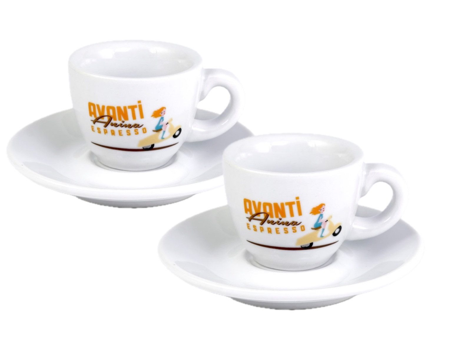 LK Trend & Style Espressotasse AVANTI Espresso Tasse - 2er Set inkl. Untertasse, Porzellan, dickwandig und äußerst robust verarbeitet.