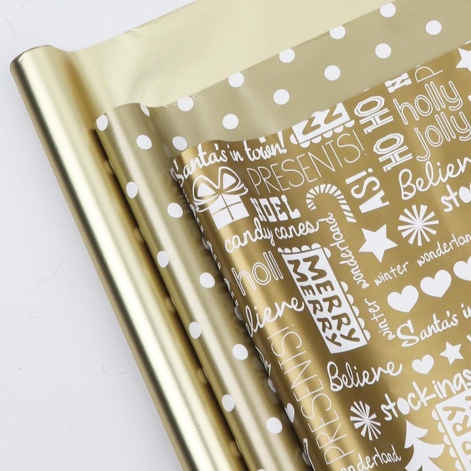 LuxusKollektion Geschenkpapier Geschenkpapier Gold 3 Rollen 43x3m