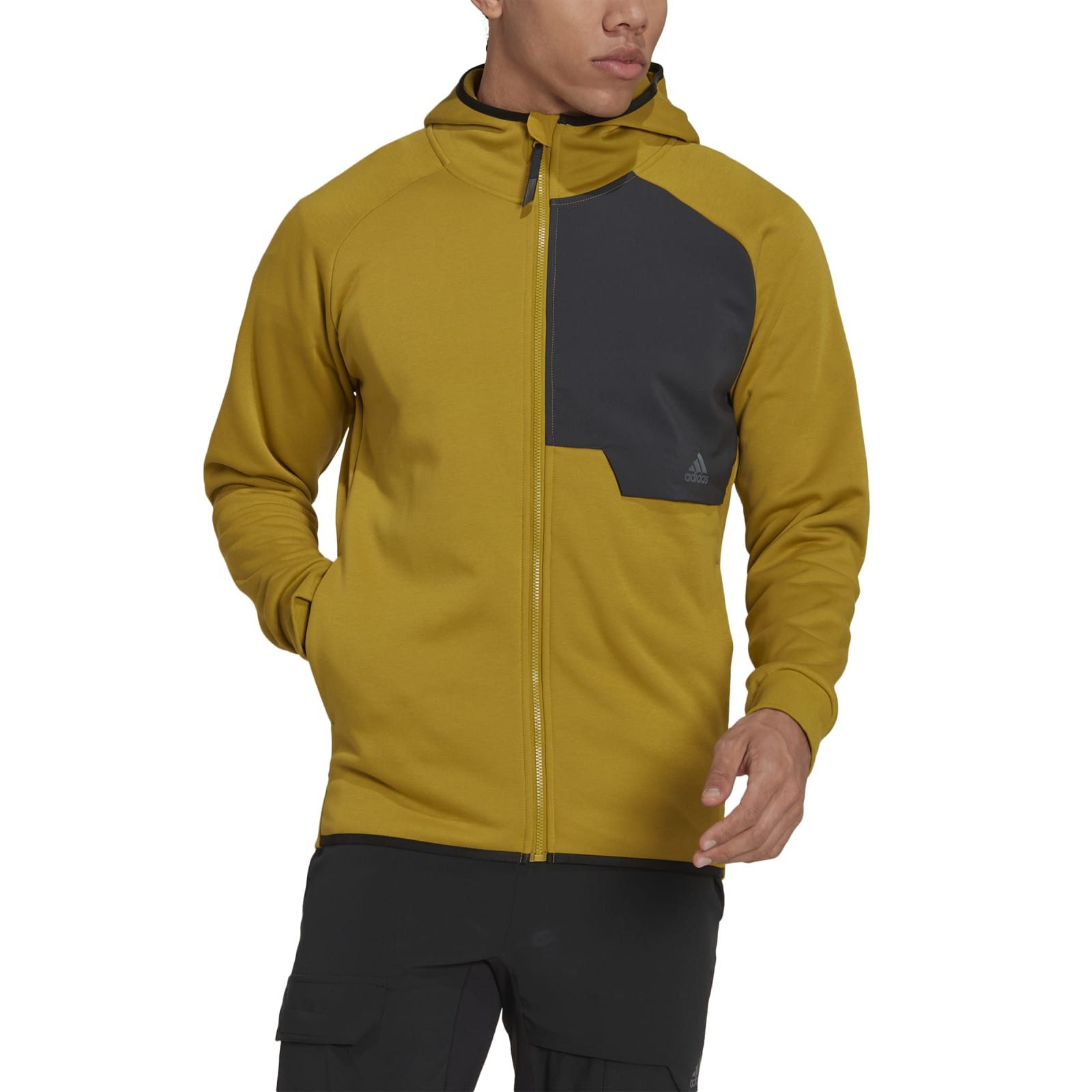 adidas Performance Trainingsjacke Kapuzenjacke X-City Baumwollmix olivegrün Herren