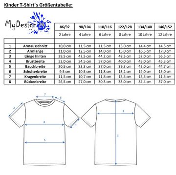 MyDesign24 T-Shirt Kinder Fussball Print Shirt - Herzlinie mit Fussball Bedrucktes Jungen und Mädchen Fussball T-Shirt, i462