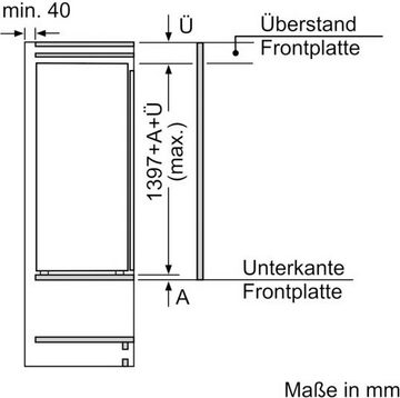 BOSCH Einbaukühlschrank KIF51AFE0, 139,7 cm hoch, 54,5 cm breit