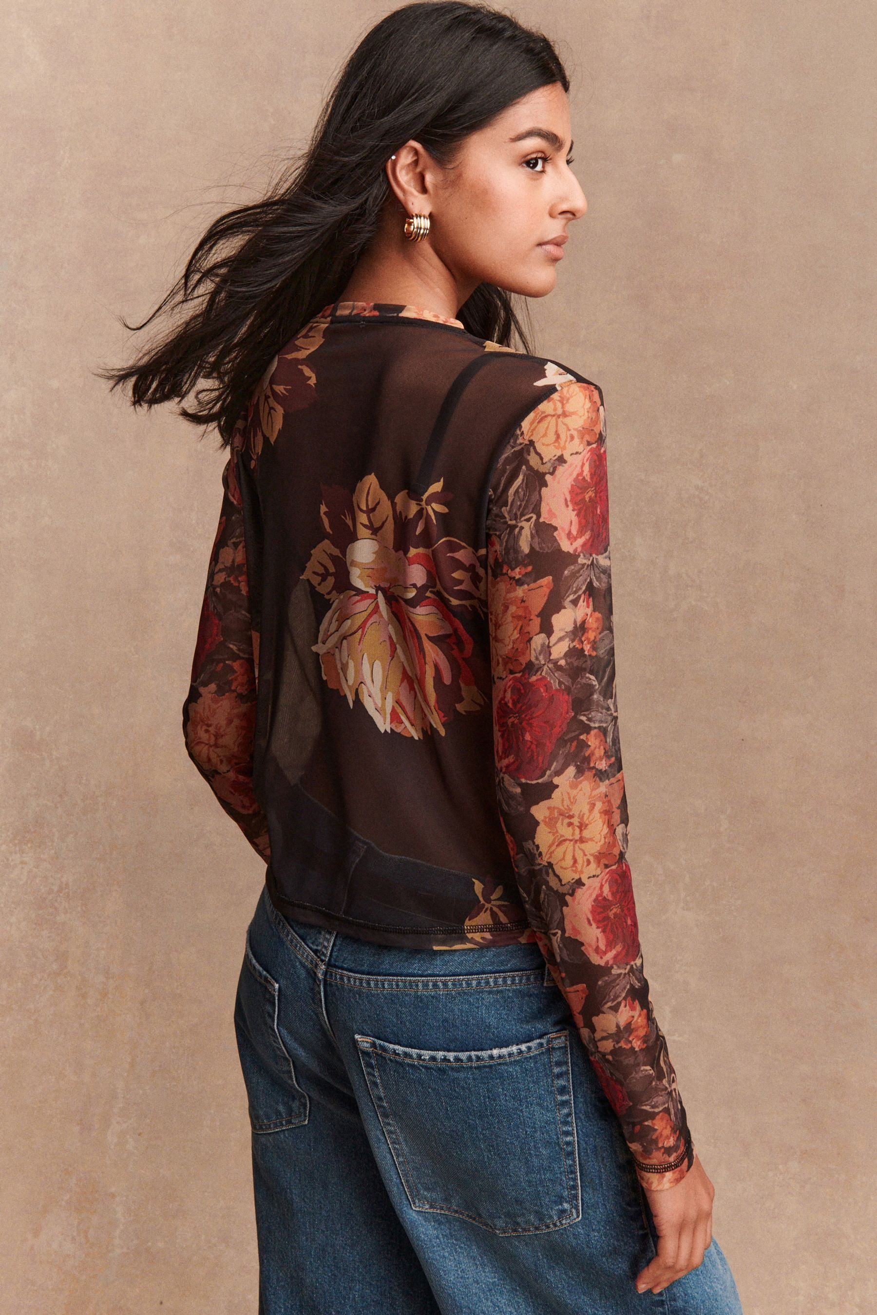 Next Langarmbluse Gespleißtes Sweatshirt mit Mesh und Print (1-tlg) günstig online kaufen