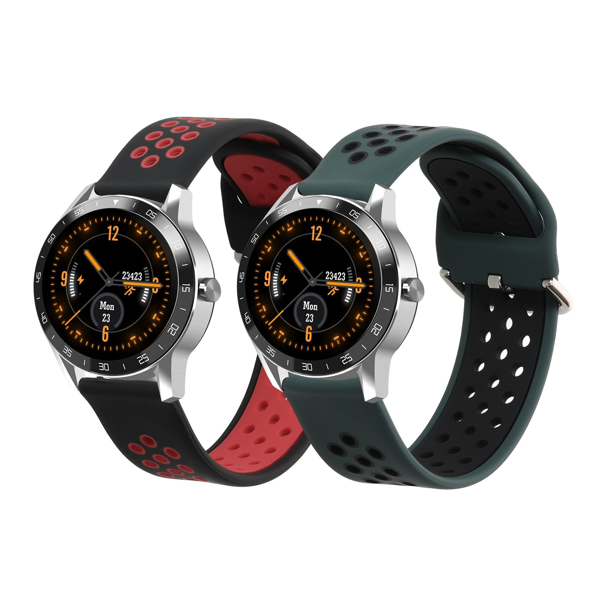 kwmobile Uhrenarmband 2x Sportarmband für Blackview X1 Smartwatch, Armband  TPU Silikon Set Fitnesstracker