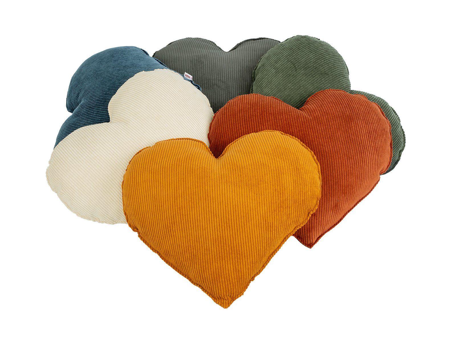 beties Dekokissen HYggelig No.1, Cord Herz-Kissen gefüllt im skandinavischen Hygge Style