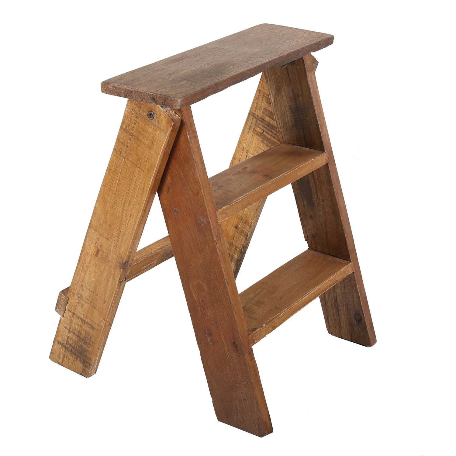 Casa Moro Pflanzentreppe Pflanzenregal Holz ROMANO mit 3 Ablagen Blumenleiter Blumentreppe (Pflanzenleiter für Balkon Terrasse Restaurant Café Deko), Pflanzen Regal Treppe aus Massivholz gefertigt