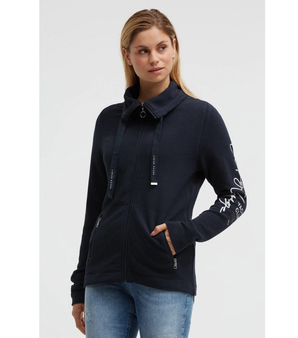 SOCCX Sweatjacke mit hohem Kragen navy blue
