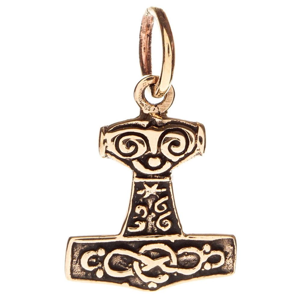 Kettenanhänger Mjölnir sehr klein Bronze Anhänger Schmuck - Thorhammer - 19x11mm
