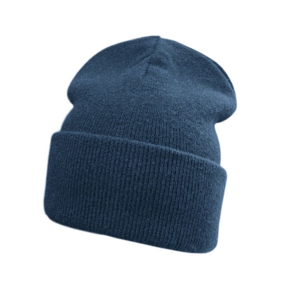 CAPO Strickmütze Beanie, Wolle-Kaschmir Strick, doppellagig Alpaka- Made in  Europe