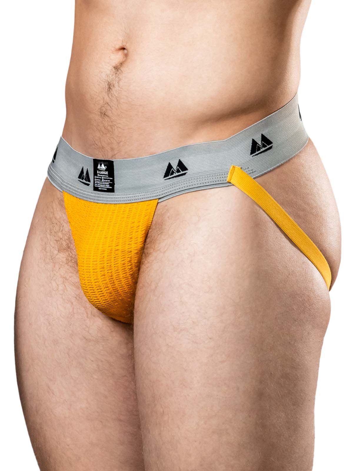 String MM The Original Jockstrap Underwear Gold/Grey 2 inch L