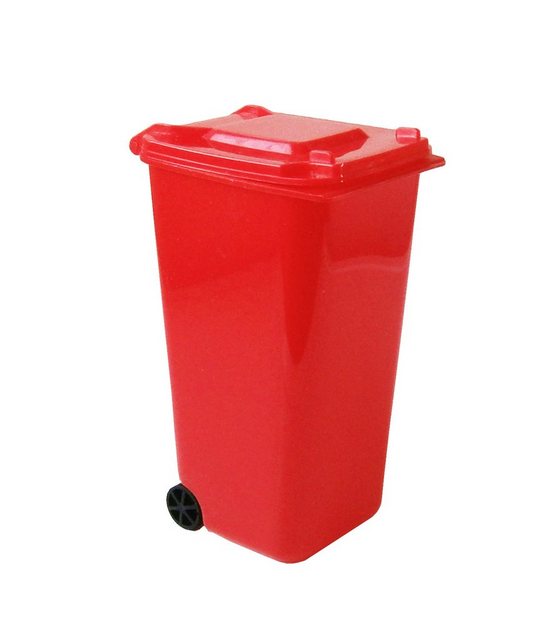 EDCO Mülleimer Mini MÜLLEIMER „Mülltonne“ mit Deckel Tischabfalleimer 31 (Rot), Hygieneeimer Kosmetikeimer Papierkorb Abfalleimer Abfallsammler