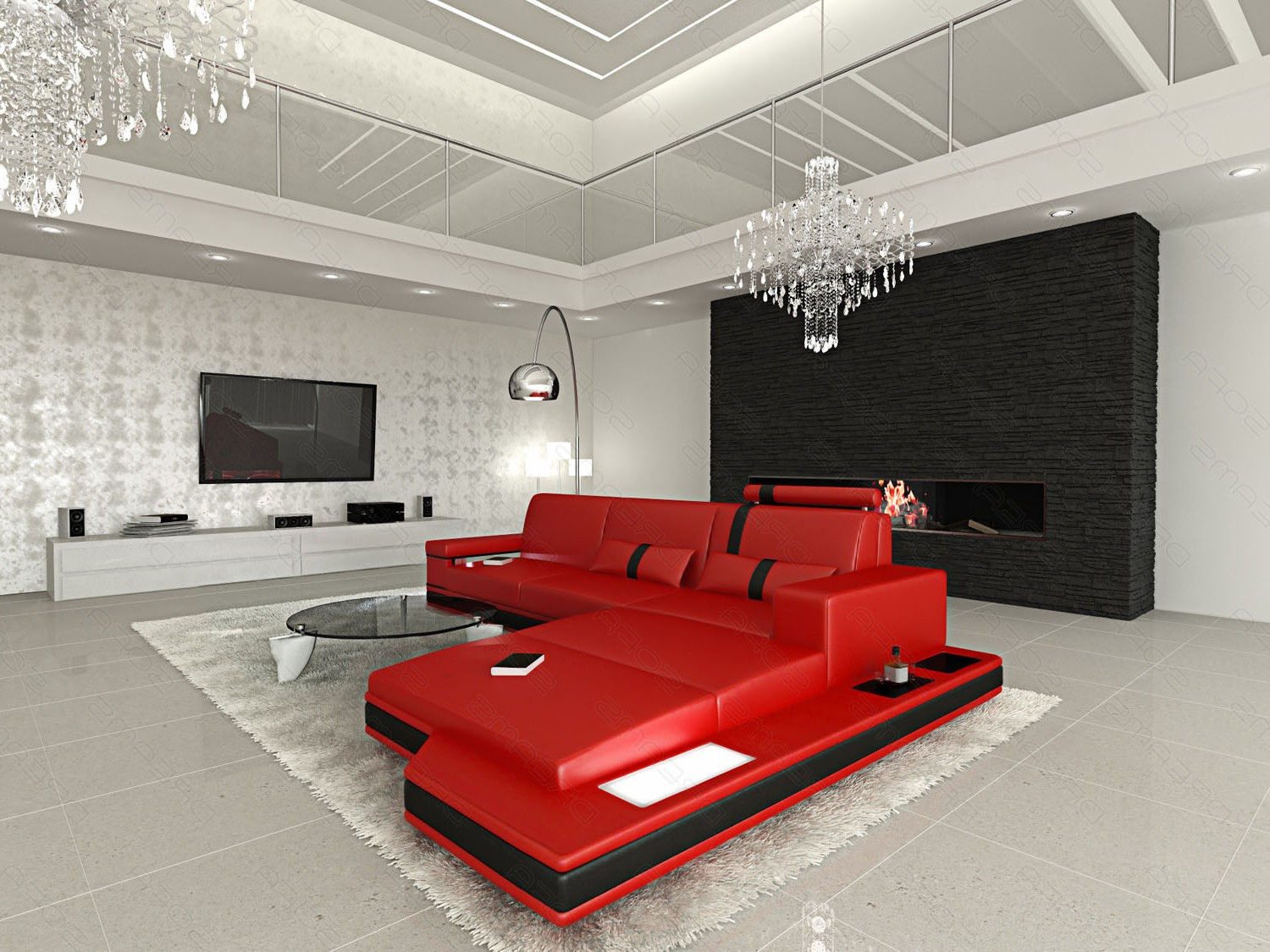 Sofa Dreams Ecksofa Messana L Form Mini Sofa, 4-Sitzer, Ottomane, LED-Beleuchtung, USB, Couch